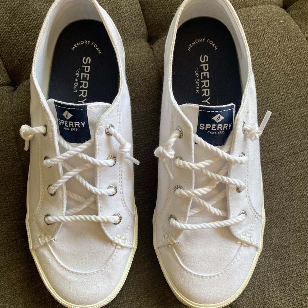 White Sperry slip on shoe